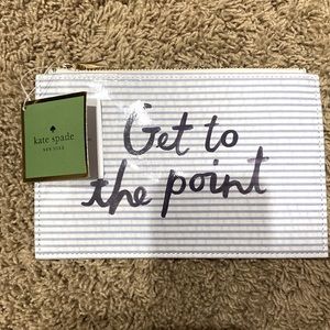 NWT Kate Spade Seersucker Striped Pencil Pouch